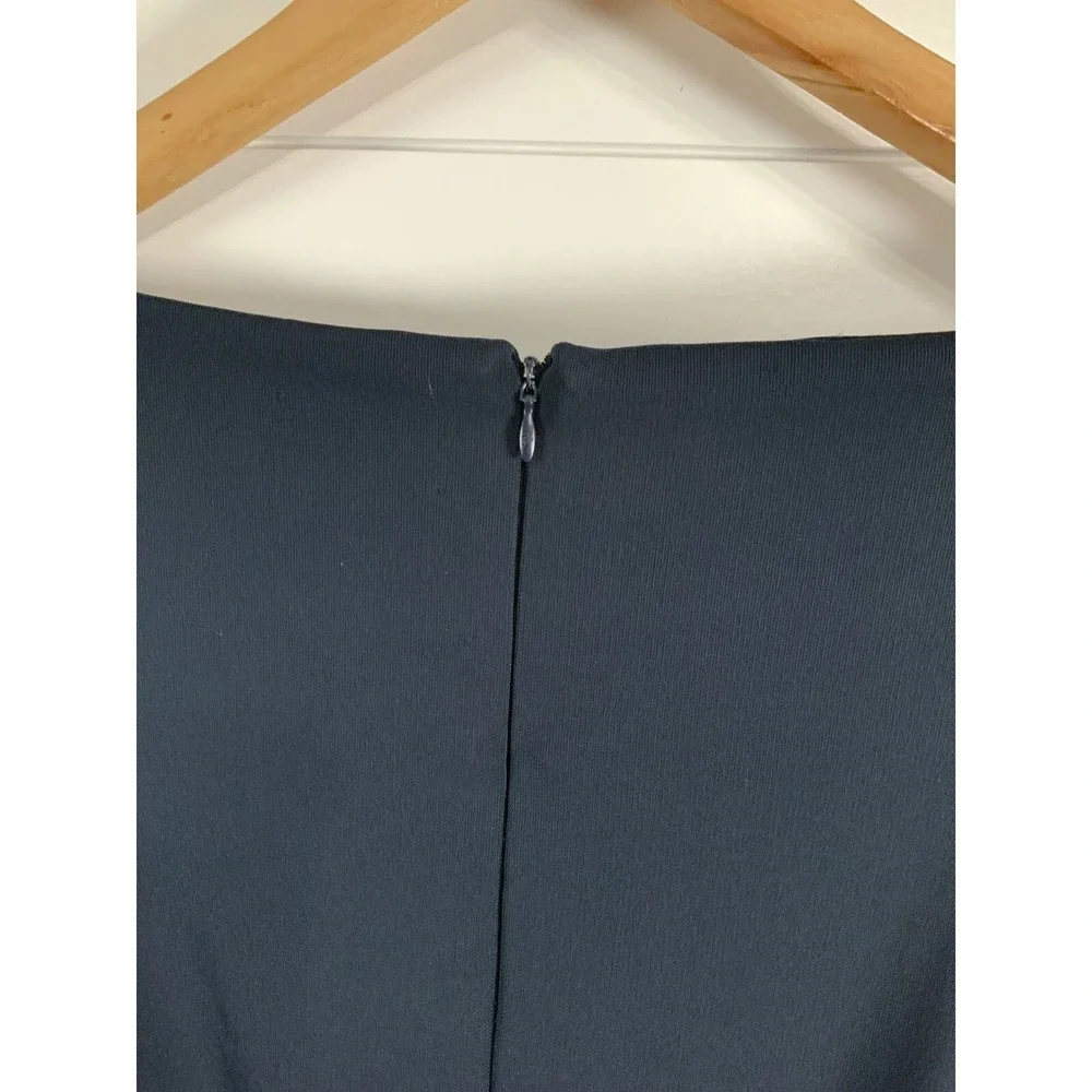 Lauren Ralph Lauren Womens Stretch Jersey Jumpsuit M Blue Tie Keyhole 3/4 Sleeve - Picture 8 of 14